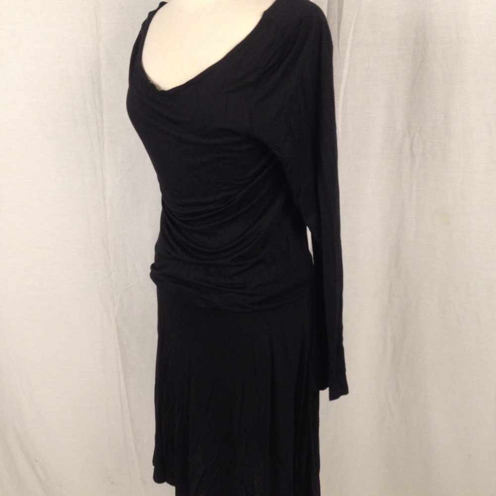 New James Perse Long Sleeve Black Dress Tencel